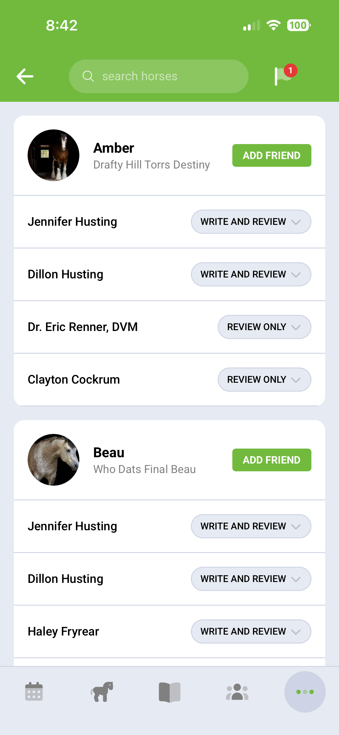 Connect friends and professionals to your horse