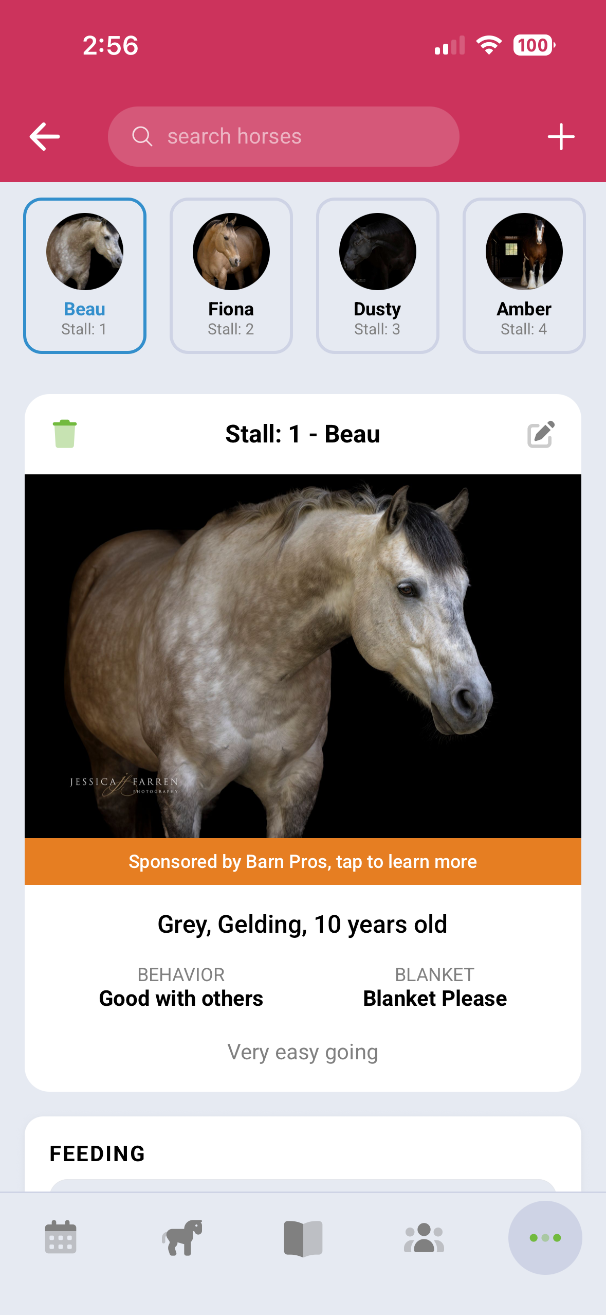 Horse stall assignments